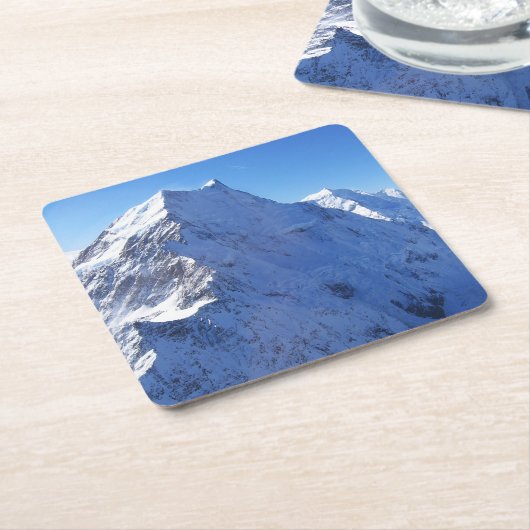 山調理師(Aoraki)ピーク,ニュージーランド スクエアペーパーコースター (アングル)