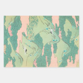 山越えの鶴のヴィンテージ日本の図 ラッピングペーパーシート (正面2)