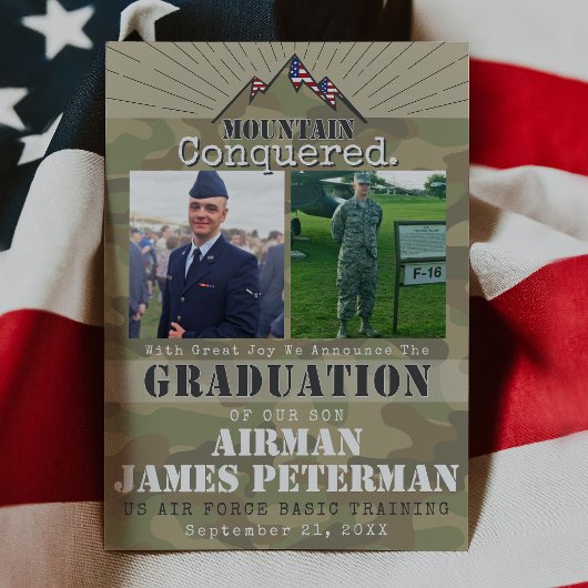 山軍隊基本訓練写真卒業 案内状