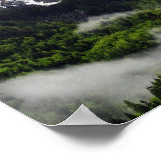 山転が下の森を霧が抜ける ポスター (角)