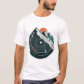 山道の地形図 ハイキングアドベンチャー Tシャツ (正面)