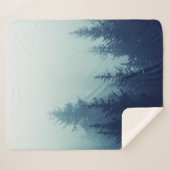 山道の松林の霧カラー シェルパブランケット (正面(横))