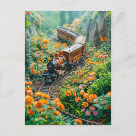 山道の鮮やか小型列車 シーズンポストカード