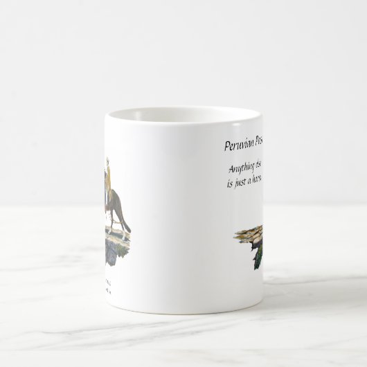 、山道のPasoのペルーの馬及びライダー襲って下さい コーヒーマグカップ (中央)