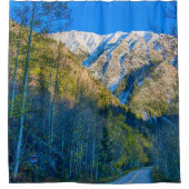 山道//ロッキー山の日の出 シャワーカーテン (正面)