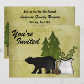 山里のクマ家族の再会招待状 招待状 (正面/裏面)