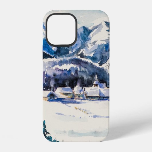山里の冬景色 iPhoneケース (裏面)