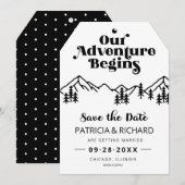 山野外素朴結婚式の日付を保存 (正面/裏面)