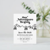 山野外素朴結婚式の日付を保存 ポストカード (スタンド正面)