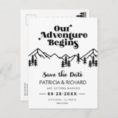 山野外素朴結婚式の日付を保存 ポストカード (正面/裏面)