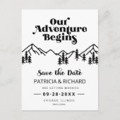 山野外素朴結婚式の日付を保存 ポストカード (正面)