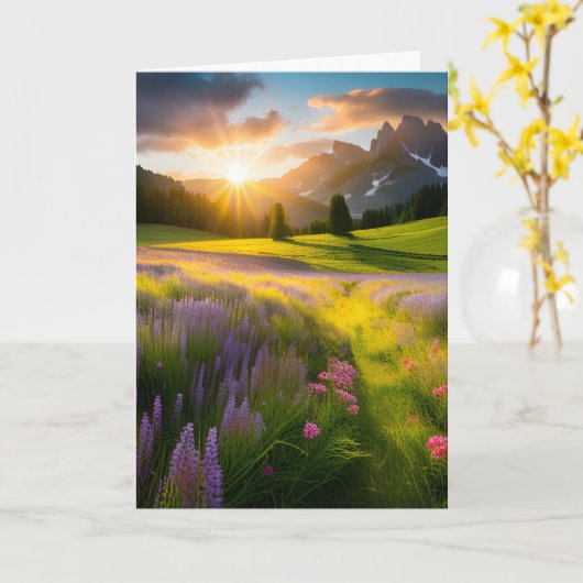 山野花誕生日 カード (黄色い花)