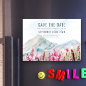 山野草牧草結婚式の日付を保存 マグネット招待状