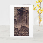 山間の旅行者およびファンKuanによる流れ カード (黄色い花)