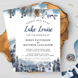 山間の目的地　水彩の森のウェディング 招待状