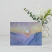 山間日没ポスター 箔シーズンポストカード (立ち正面)