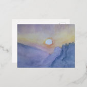 山間日没ポスター 箔シーズンポストカード (正面/裏面)