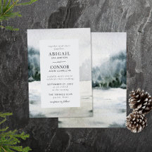 山霧のミスティーな湖の水彩画