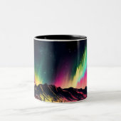 山頂からの北方灯 ツートーンマグカップ (中央)