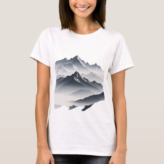 山頂のシルエット Tシャツ (正面)