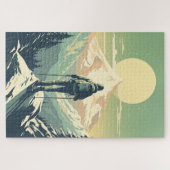 山頂のスキーヤー ジグソーパズル (横)