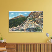 山頂のパーキングエリアビュー キャンバスプリント (インサイチュ (リビング))