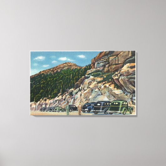 山頂のパーキングエリアビュー キャンバスプリント (正面)