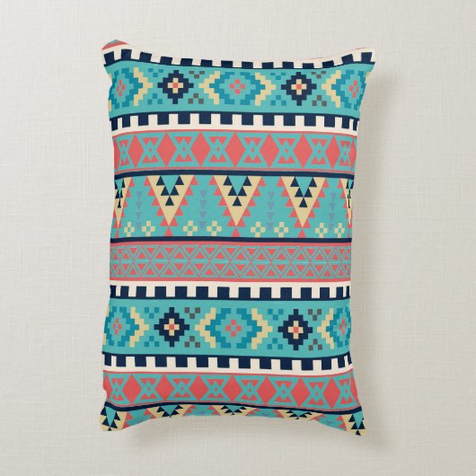 山頂の幾何学的な種族パターン アクセントクッション (裏面(縦))