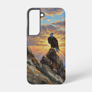 山頂の日の出に佇むハゲタカ SAMSUNG GALAXY S22ケース