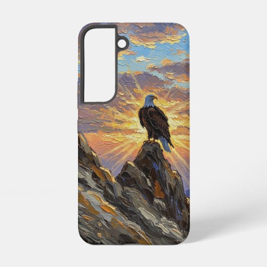 山頂の日の出に佇むハゲタカ SAMSUNG GALAXYケース (裏面)