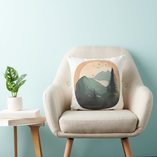 山頂の日の出：静かな山の景色 クッション (椅子)