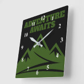 山頂ハイキングコースに冒険が待ち受けている スクエア壁時計 (傾斜)