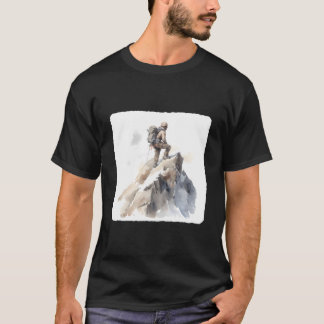 山頂到達のマウンテンクライマー 登山 への Tシャツ