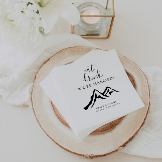 山食べのドリンク結婚した結婚よ スタンダードカクテルナプキン