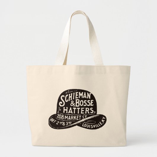 山高帽広告 ラージトートバッグ (正面)