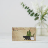 山魅力的素朴国シルエットベア 名刺 (スタンド正面)