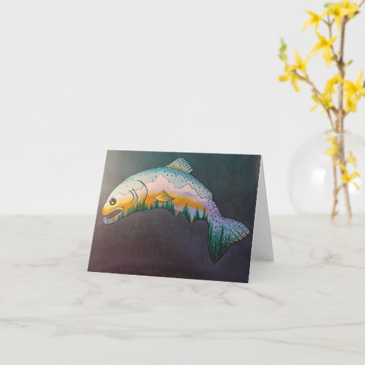 山魚 カード (黄色い花)