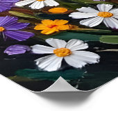 山鮮やかの日の出の油絵 ポスター (角)