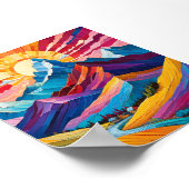 山鮮やかの日の出の風景アートポスター ポスター (角)