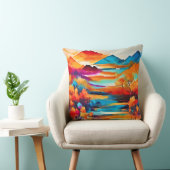 山鮮やかの日の絵を描入り クッション (椅子)