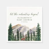 山鹿の森の赤ちゃんシャワー スタンダードカクテルナプキン (正面)