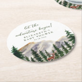 山鹿ベビーシャワー ラウンドペーパーコースター (アングル)