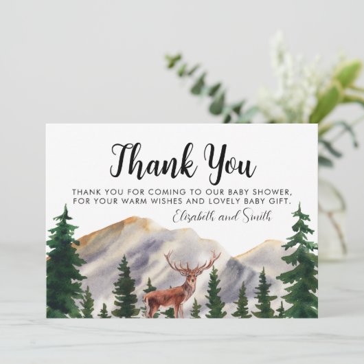 山鹿素朴赤ちゃんシャワーありがとう サンキューカード (スタンド正面)