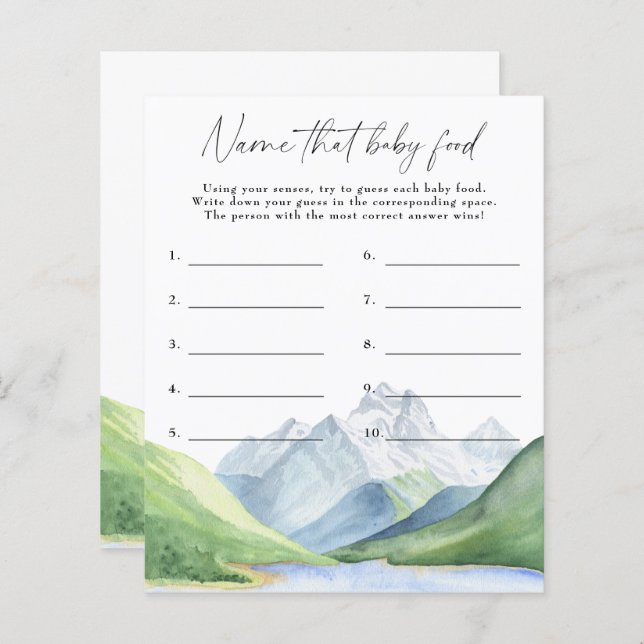 山 – そのベビー食品ゲームの名前 (正面/裏面)