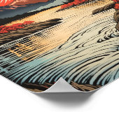 山🏔️と夕べサン☀️ ポスター (角)