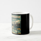 山�の精霊に乗る コーヒーマグカップ (正面右)