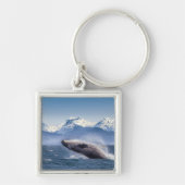 山 |アラスカ、ホエールグレイシャーベイのブリーチング キーホルダー (正面)
