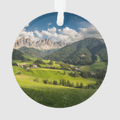 山 |イタリア，ドロミテス，フネス・バレー オーナメント (裏面)