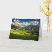 山 |イタリア,ドロミテス,フネス・バレー カード (黄色い花)