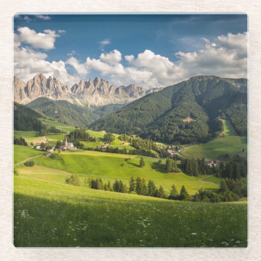 山 |イタリア,ドロミテス,フネス・バレー ガラスコースター (正面)